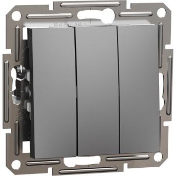 Выключатель трехклавишный SE EPH2100171 Asfora 10AX механизм антрацит в Metoo.kz - Metoo (1)