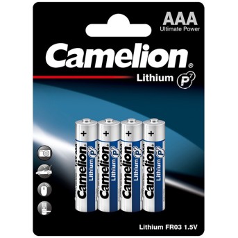 Батарейка CAMELION Lithium P7 FR03-BP4 4 шт. в блистере - Metoo (1)