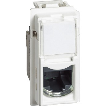 Розетка компьютерная Bticino KW4279C5E Living Now RJ45 cat.5e UTP 1 модуль белый - Metoo (1)