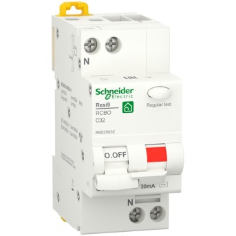 Дифференциальный автоматический выключатель Schneider Electric АВДТ 1P+N С 32А 6 kA 30мА АС - Metoo (1)