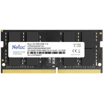 Модуль памяти для ноутбука Netac NTBSD4N32SP-08 DDR4 8GB <PC4-25600/<wbr>3200MHz> - Metoo (1)