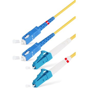 Патч Корд Оптоволоконный SC/<wbr>UPC-LC/<wbr>UPC SM 9/<wbr>125 Duplex 3.0мм 1 м - Metoo (1)
