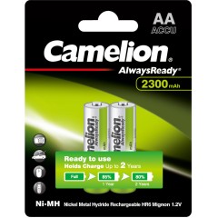 Аккумулятор CAMELION AlwaysReady Rechargeable Ni-MH NH-AA2300ARBP2 2 шт. в блистере