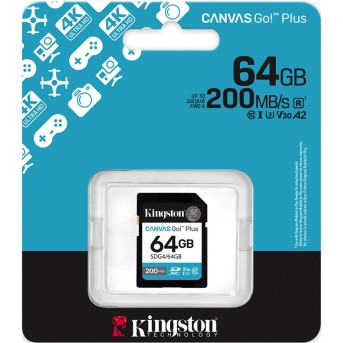 Карта памяти Kingston SDG4/<wbr>64GB Canvas Go Plus Gen4 C10 UHS-I U3 V30 64GB - Metoo (3)
