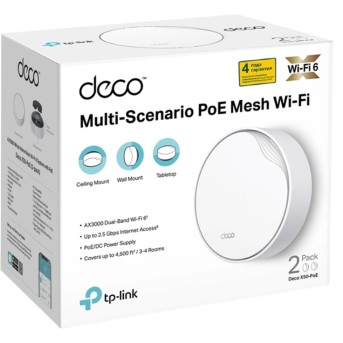 Беспроводная MESH-система Wi-Fi TP-Link Deco X50-PoE(2-pack) - Metoo (3)