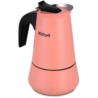 Кофеварка гейзерная Kitfort КТ-7148-1 темно-коралловый - Metoo (1)