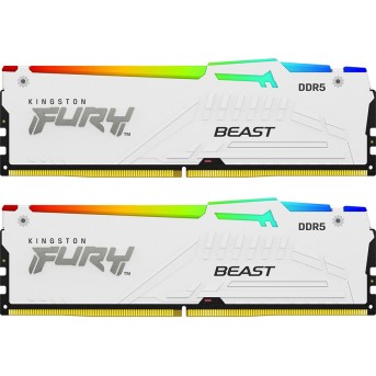 Комплект модулей памяти Kingston FURY Beast White RGB EXPO KF552C36BWEAK2-32 DDR5 32GB (Kit 2x16GB) - Metoo (2)
