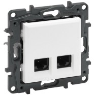 Информационная розетка двойная Niloe Step 2хRJ45 Кат.5e UTP Белый
