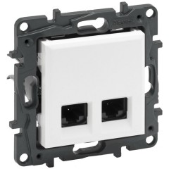 Информационная розетка двойная Niloe Step 2хRJ45 Кат.5e UTP Белый