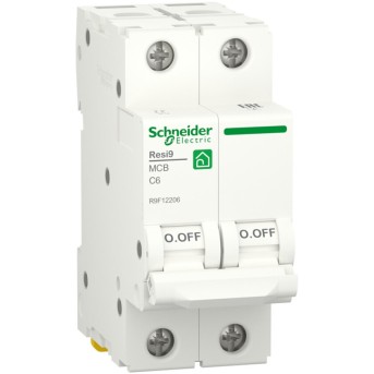 Автоматический выключатель Schneider Electric R9F12206 (АВ) 2P С 6А 6 kA - Metoo (1)