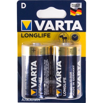 Батарейка VARTA Longlife Mono 1.5V - LR20/ D (2 шт) - Metoo (1)