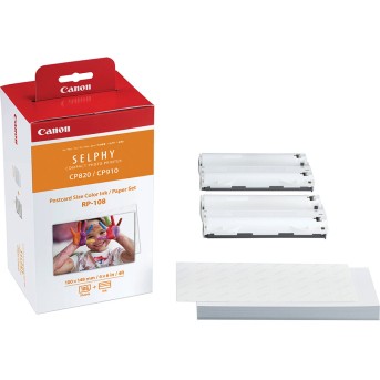 Картридж сублимационный Canon Postcard Size Color Ink/<wbr>Paper Set RP-108 - Metoo (1)