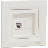 Розетка компьютерная SE EPH4300123 Asfora RJ45 кат. 5e в сборе кремовый
