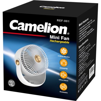 Перезаряжаемый мини-вентилятор CAMELION REF-001-CB (24S25086) - Metoo (2)