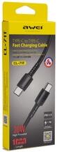 Интерфейсный кабель Awei Type-C to Type-C CL-71T 30W 1m Чёрный