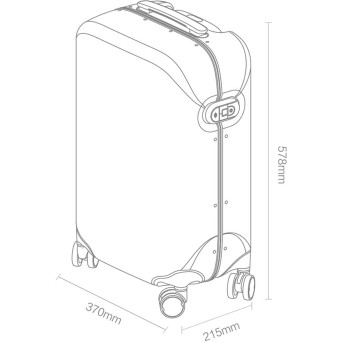 Чемодан Mi Trolley RunMi 90 PC Smart Suitcase 20” Черный - Metoo (3)