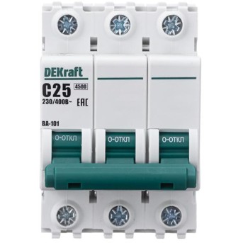Автоматический выключатель DEKraft 11080DEK ВА101 3Р C 25A 4,5кА - Metoo (2)