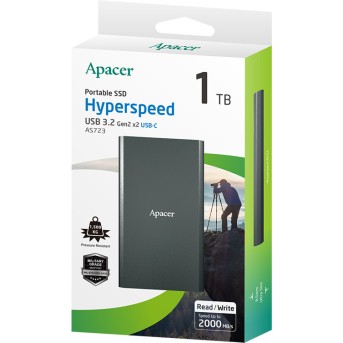 Внешний SSD диск Apacer 1TB AS723 Черный - Metoo (2)