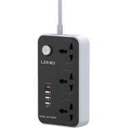 Сетевой фильтр LDNIO Universal SC3412 3 розетки 1*USB-C 12V-1.67A 3*USB 5V/3.4A Портов 2м