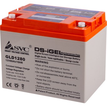 Аккумуляторная батарея SVC GLD1280 12В 80 Ач - Metoo (1)