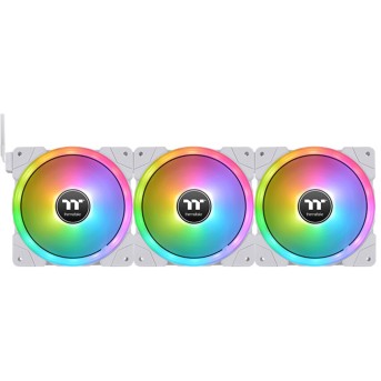 Кулер для компьютерного корпуса Thermaltake SWAFAN EX12 RGB PC Cooling Fan White (3-Fan Pack) - Metoo (3)