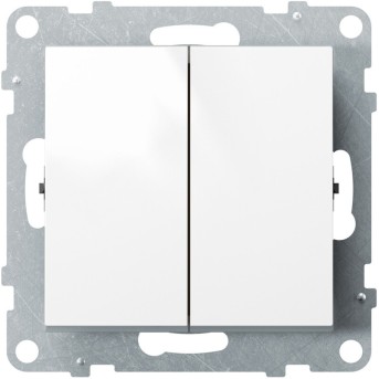 Переключатель двухклавишный Suno 10А 250В безвинт.зажим Белый в Metoo.kz - Metoo (2)