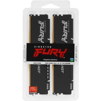 Комплект модулей памяти Kingston FURY Beast KF560C36BBEK2-64 DDR5 64GB (Kit 2x32GB) 6000MHz - Metoo (3)