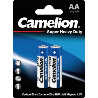 Батарейка CAMELION Super Heavy Duty R6P-BP2B 2 шт. в блистере - Metoo (1)