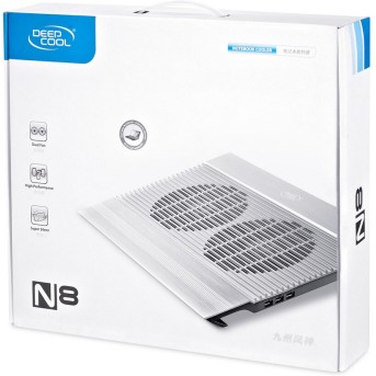 Охлаждающая подставка для ноутбука Deepcool N8 Silver 17" - Metoo (3)