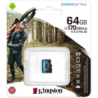 Карта памяти Kingston SDCG3/<wbr>64GBSP A2 U3 V30 64GB без адаптера - Metoo (3)