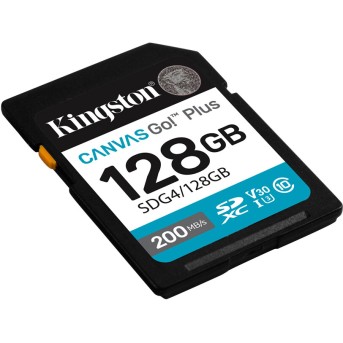 Карта памяти Kingston SDG4/<wbr>128GB Canvas Go Plus Gen4 C10 UHS-I U3 V30 128GB - Metoo (2)