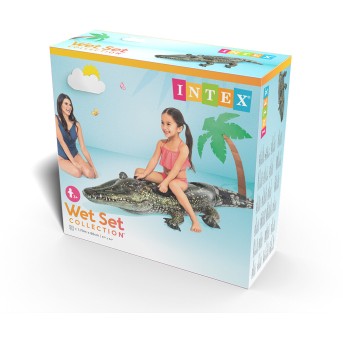Надувная игрушка Intex 57551NP в форме крокодила для плавания - Metoo (3)