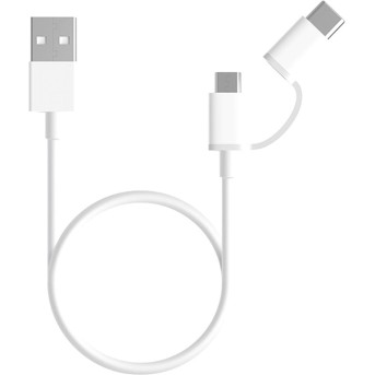 Интерфейсный кабель Xiaomi 30cm MICRO USB and Type-C Белый - Metoo (1)