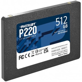 Твердотельный накопитель SSD Patriot Memory P220 P220S512G25 512GB SATA III - Metoo (1)