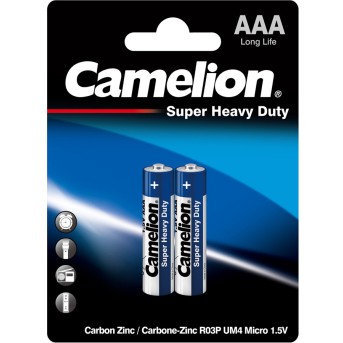 Батарейка CAMELION Super Heavy Duty R03P-BP2B 2 шт. в блистере - Metoo (1)