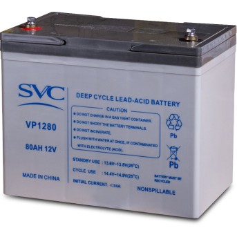 Аккумуляторная батарея SVC VP1280 12В 80 Ач (260*168*208) - Metoo (1)
