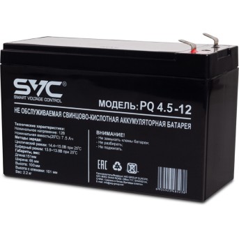 Аккумуляторная батарея SVC PQ4.5-12 12В 4.5 Ач - Metoo (1)