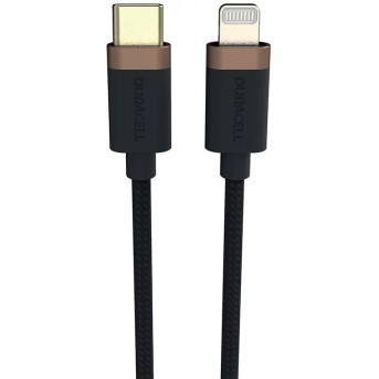 Интерфейсный кабель Duracell USB9012A USB-C to Lightning Черный - Metoo (1)