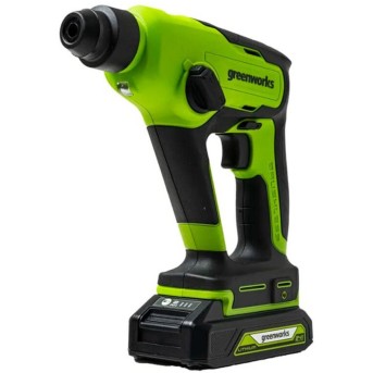Перфоратор аккумуляторный бесщеточный Greenworks GD24SDS1K2 24V c 1хАКБ 2Ач и ЗУ в сумке - Metoo (2)
