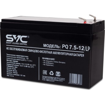 Аккумуляторная батарея SVC PQ7.5-12/<wbr>LP 12В 7.5 Ач - Metoo (1)