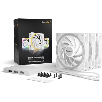 Вентилятор для компьютерного корпуса Bequiet! Light Wings 120mm PWM high-speed Triple-Pack White - Metoo (3)