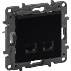 Информационная розетка двойная Niloe Step 2хRJ45 Кат.5e UTP Чёрный