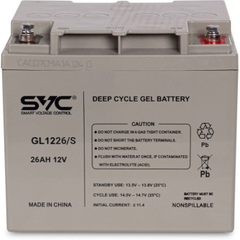 Аккумуляторная батарея SVC GL1226/<wbr>S 12В 26 Ач (166*126*180) - Metoo (1)