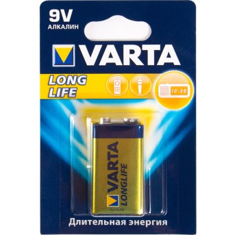 Батарейка VARTA Longlife E-Block 9V - 6LR61 (1шт) - Metoo (1)