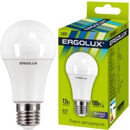 Эл. лампа светодиодная Ergolux A60/6500K/E27/12Вт, Дневной