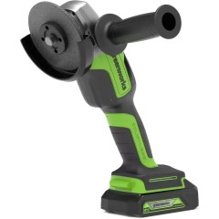 Угловая шлифовальная машина аккумуляторная Greenworks GD24AG 24V бесщеточная c 1хАКБ 2 Ач и ЗУ в сум