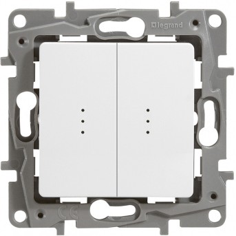 Выключатель/<wbr>переключатель двухклавишный с подсветкой Legrand Etika 10 A 250 В белый - Metoo (1)