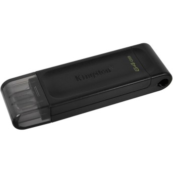 USB-накопитель Kingston DT70/64GB 64GB Type-C Чёрный в Metoo.kz - Metoo (1)