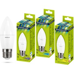 Эл. лампа светодиодная Ergolux LED-C35-9W-E27-6K, Дневной