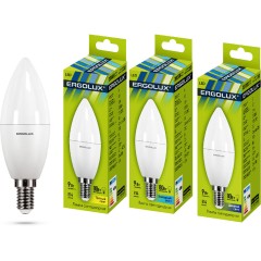Эл. лампа светодиодная Ergolux LED-C35-9W-E14-6K, Дневной